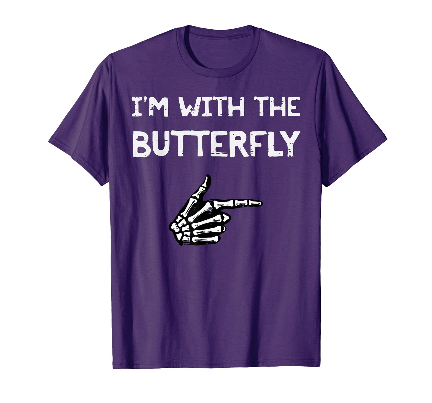 Halloween Im with Butterfly Matching Costume Men Women Kids T-Shirt