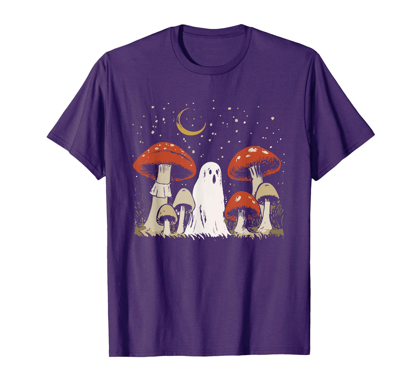 Halloween Mushroom Ghost Vintage Grunge 90 Aesthetic Graphic T-Shirt