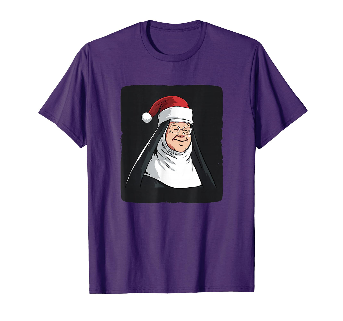 Christmas Nun in Santa Hat for Boys and Girls T-Shirt