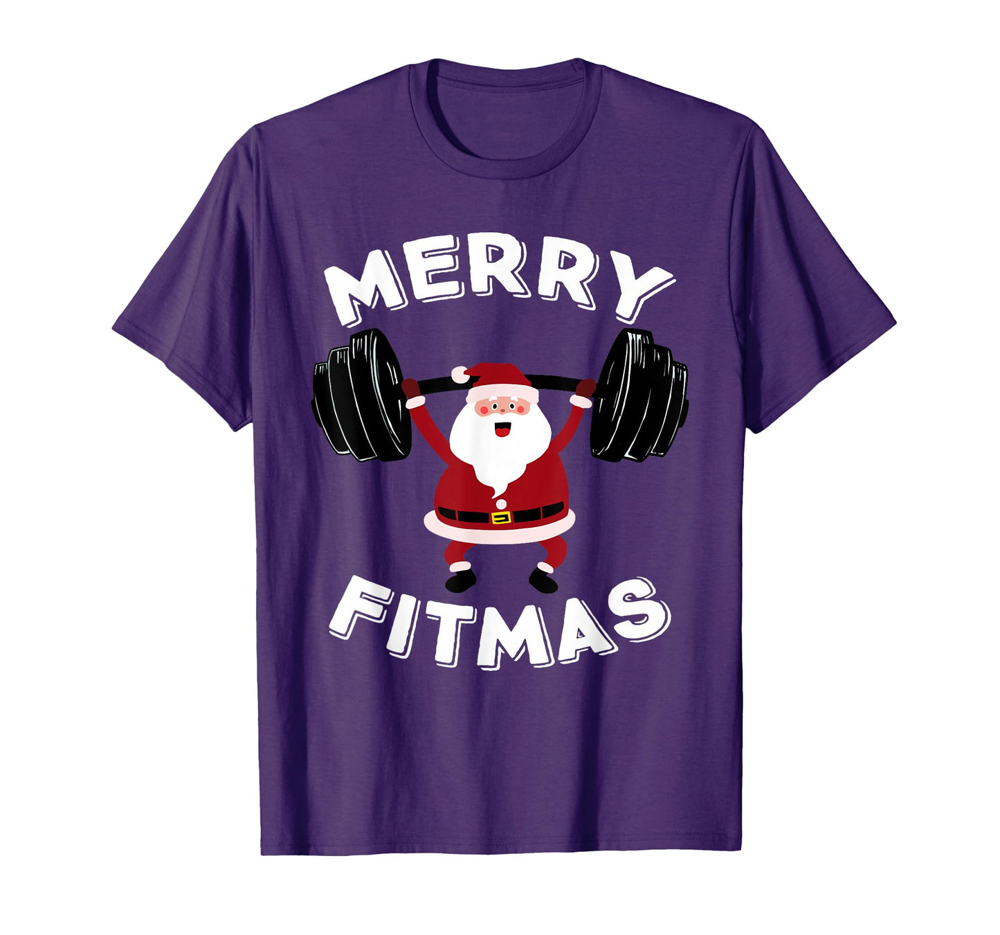 Merry Fitmas Christmas Powerlifter Santa Claus Merry Fitmas T-Shirt