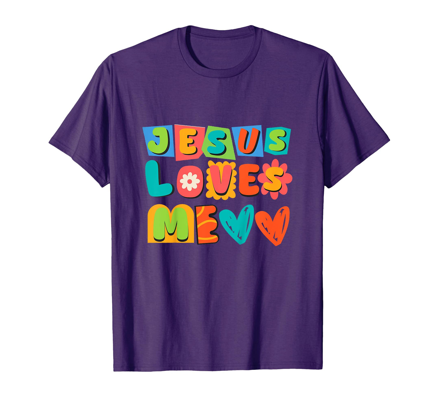 Groovy Jesus Loves Me Biblical Christian Church Retro Kids T-Shirt