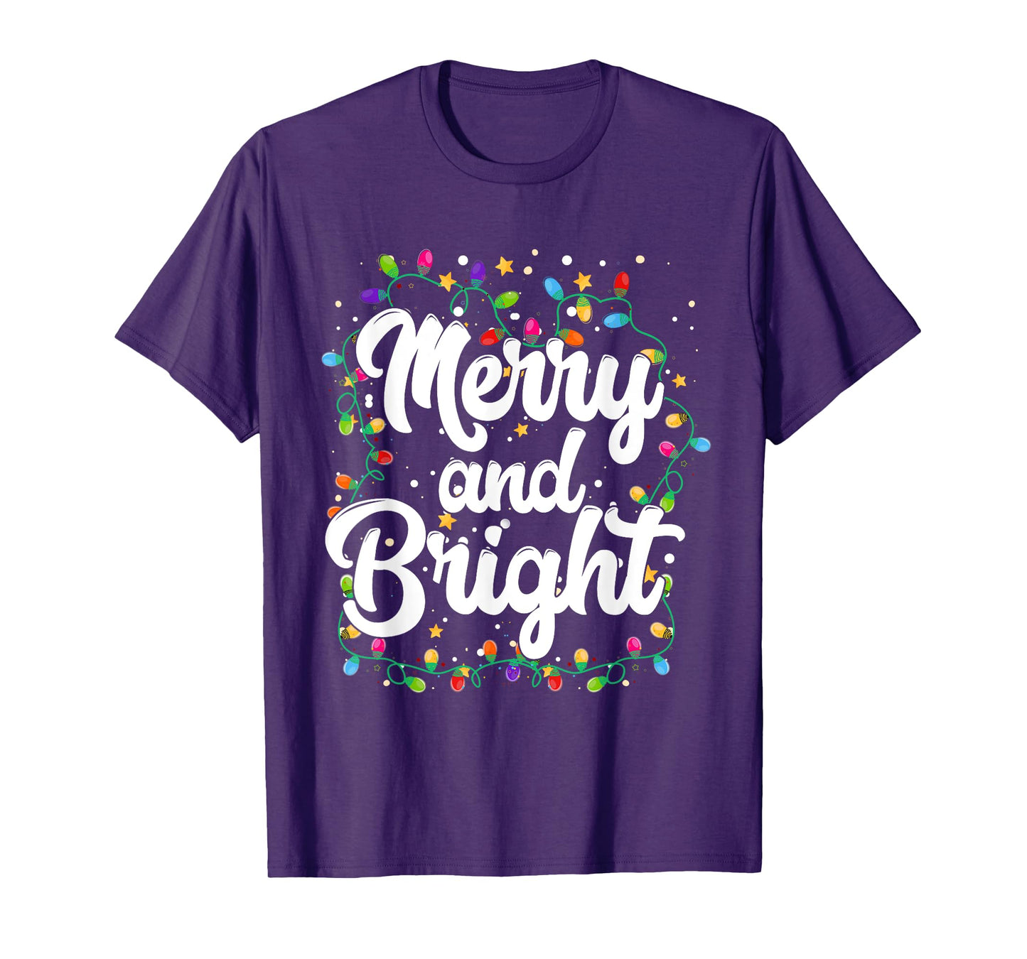 Merry and Bright Funny Christmas Xmas Lights Pajamas Family T-Shirt