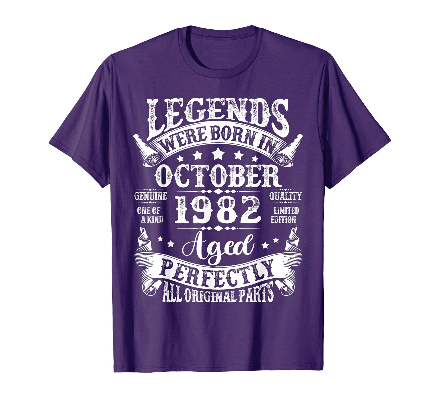 Legends were Born in October 1982 Vintage 43rd Birthday Men T-Shirt