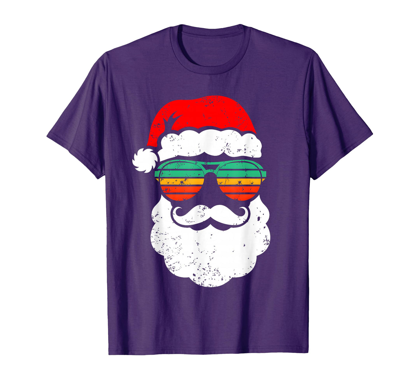 Santa Face Retro Sunglasses Christmas Xmas Men Women Kids T-Shirt