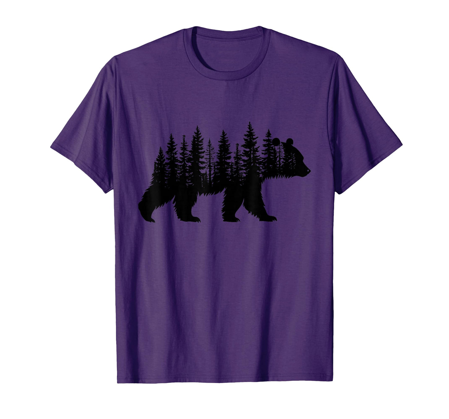 Forest Trees Wildlife Animal Retro Outdoor Nature bear Lover T-Shirt