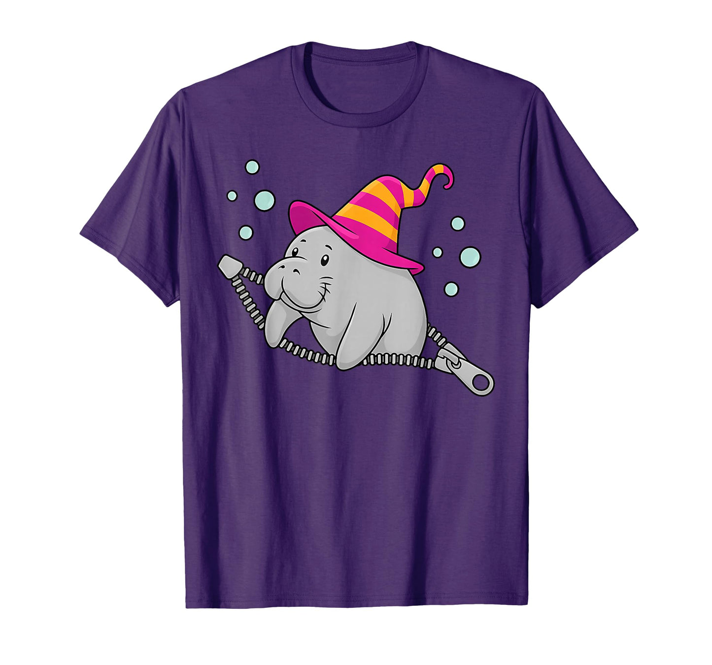 Manatee Witch Hippo Emerging from A Zipper Funny Costume Kid T-Shirt