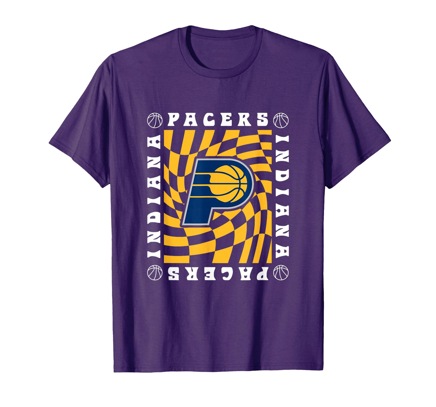 NBA Indiana Pacers Retro Checkerboard Wave T-Shirt