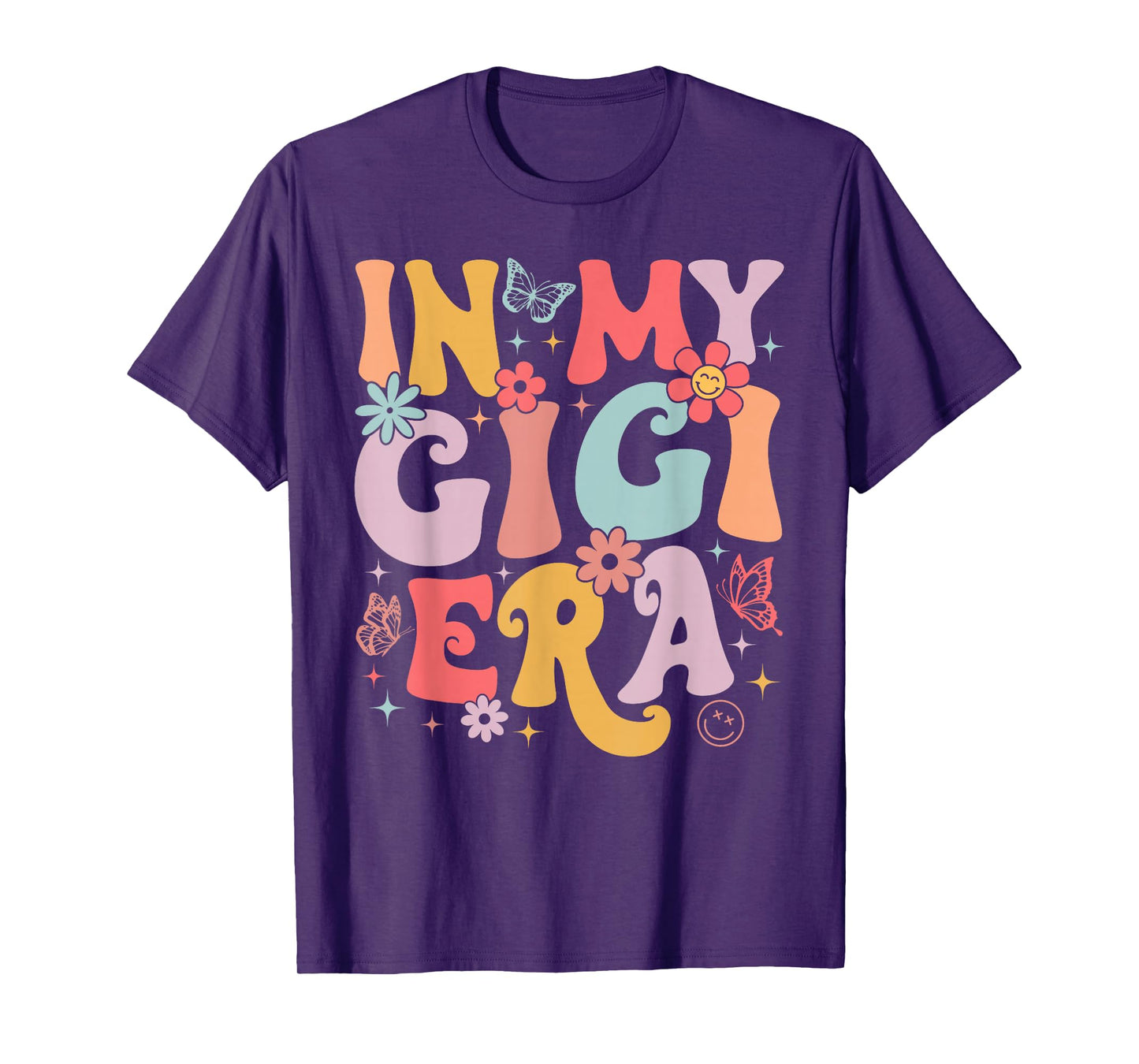 In My Gigi Era Groovy Retro Mothers Day Butterfly Women T-Shirt
