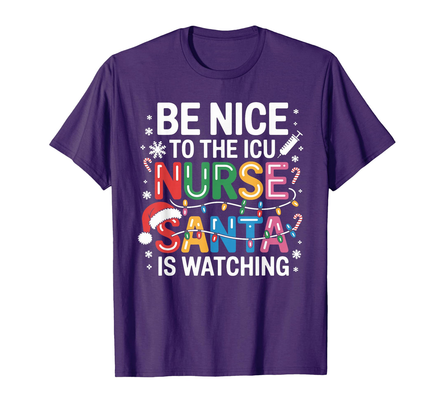 Funny ICU Nurse Christmas Critical Care Nurse Xmas Nursing T-Shirt