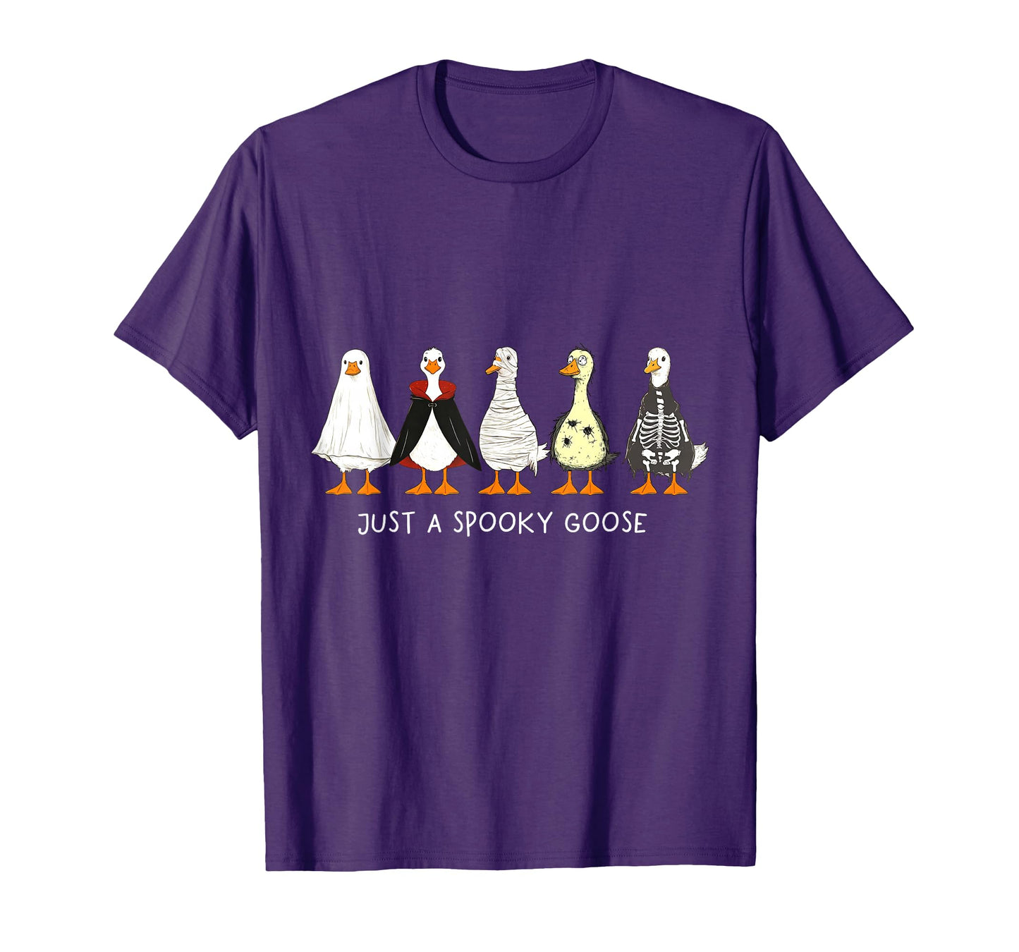 Spooky Goose Skeleton Funny Halloween Meme Funny Goose T-Shirt
