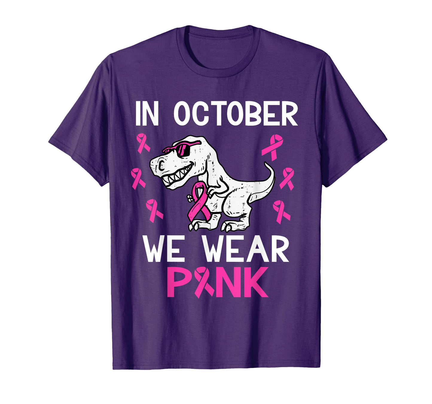 In October We Wear Pink Toddler Kids Breast Cancer Awareness T-Shirt