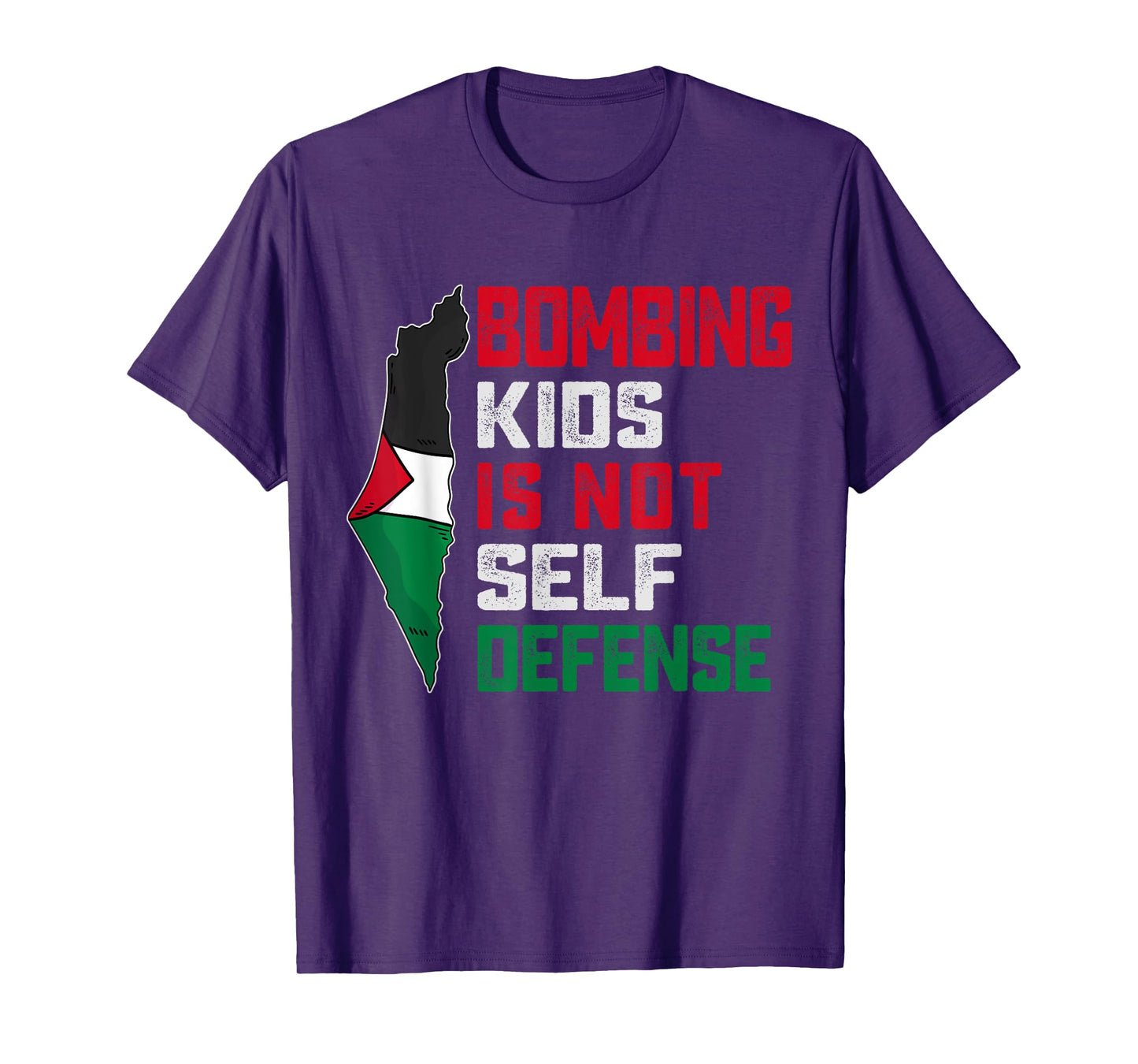 Bombing Kids Is Not Self Defense Palestine Flag Vintage T-Shirt