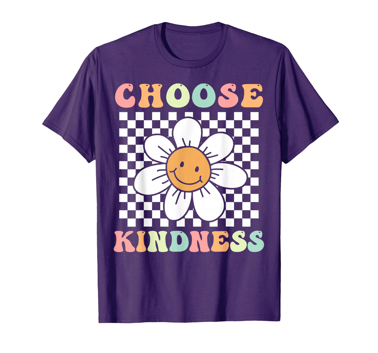 Groovy Choose Kindness Retro Daisy Flower Positivity Be Kind T-Shirt