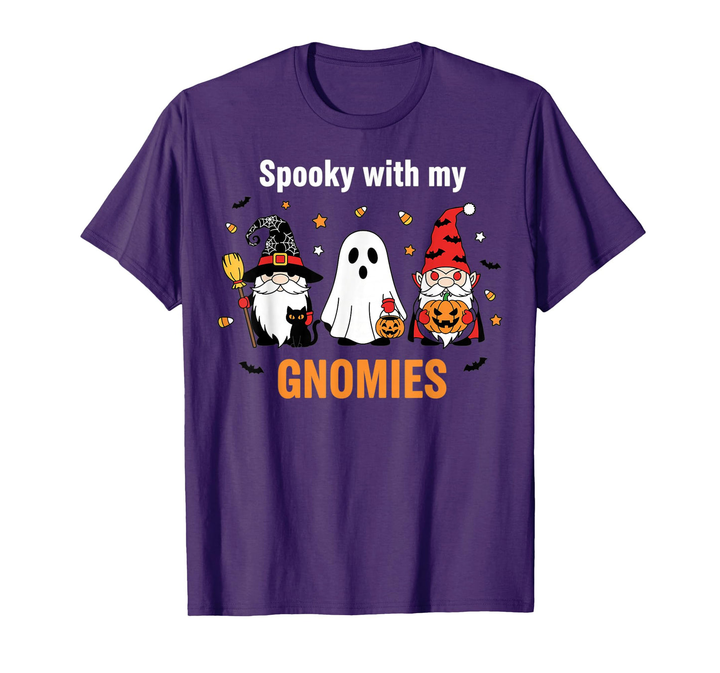 Spooky Halloween Gnome Design for Fall and Candy Fans T-Shirt