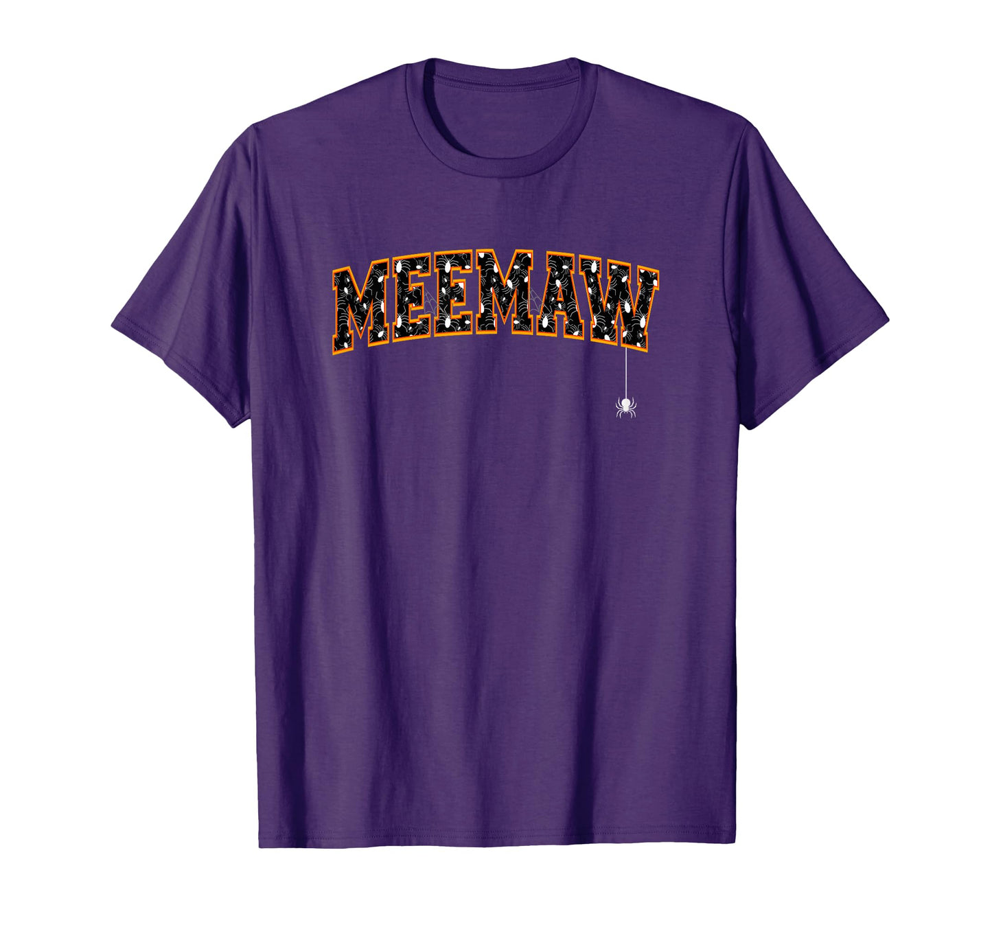 Meemaw Grandma Halloween Spiders Varsity Letters T-Shirt