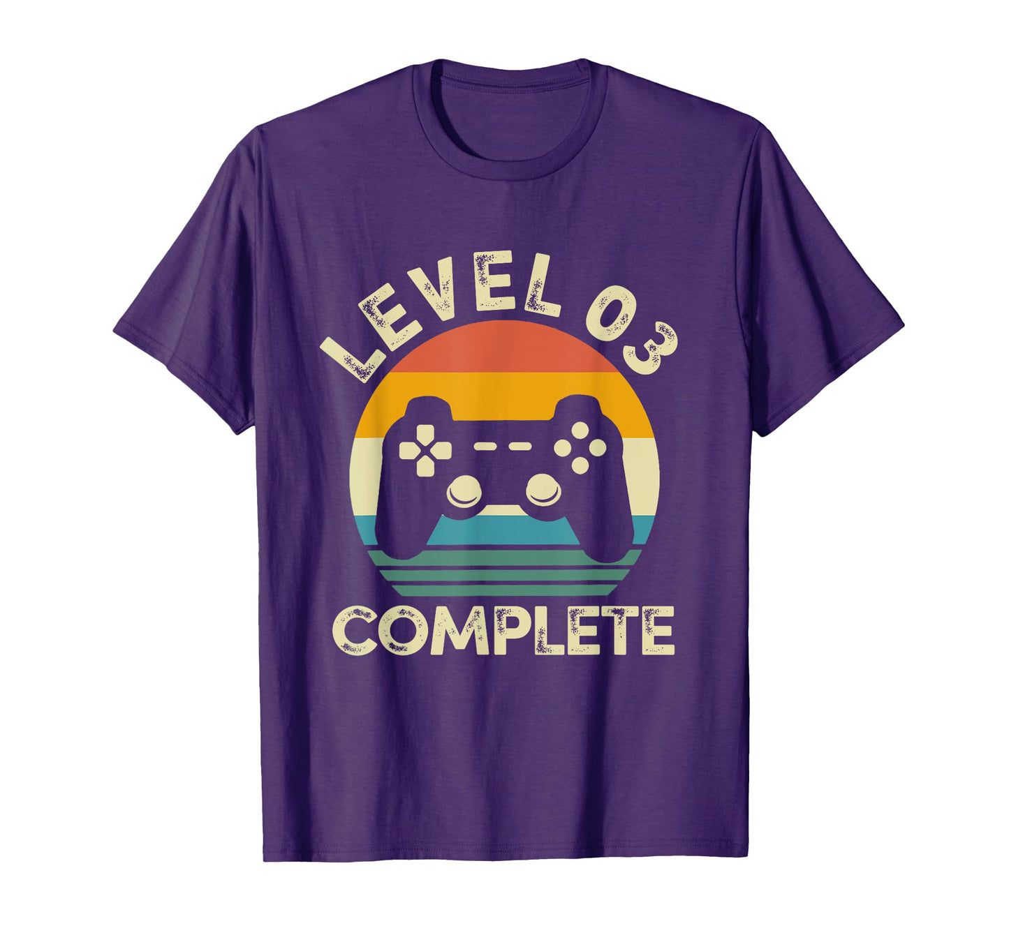 Vintage Level 03 Complete 3rd Birthday 3 Years Old Gamer T-Shirt