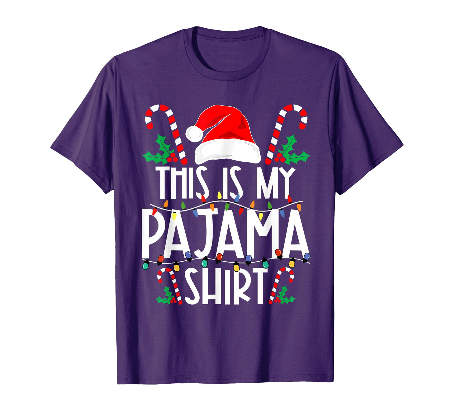 This is My Pajama Shirt Merry Christmas Xmas Lights Holiday T-Shirt