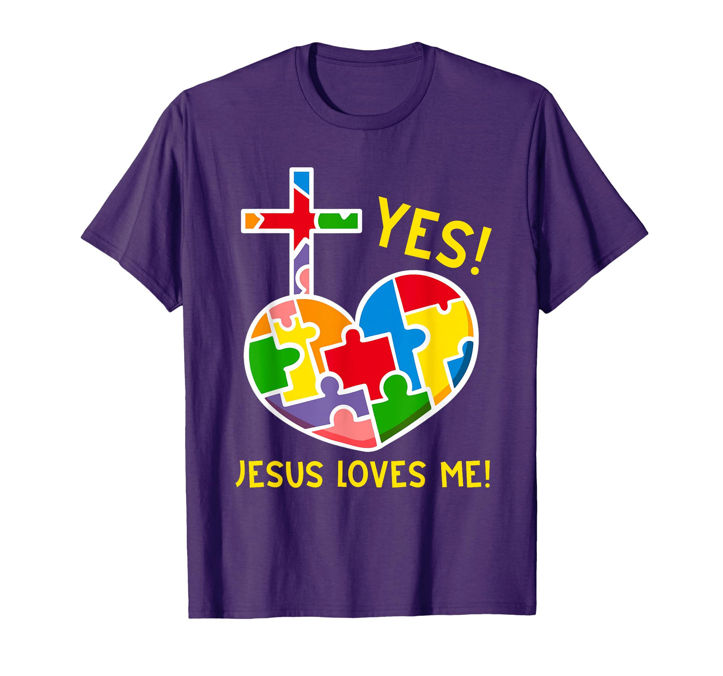 Yes, Jesus Loves Me Funny Puzzles Autism Awareness Kids T-Shirt