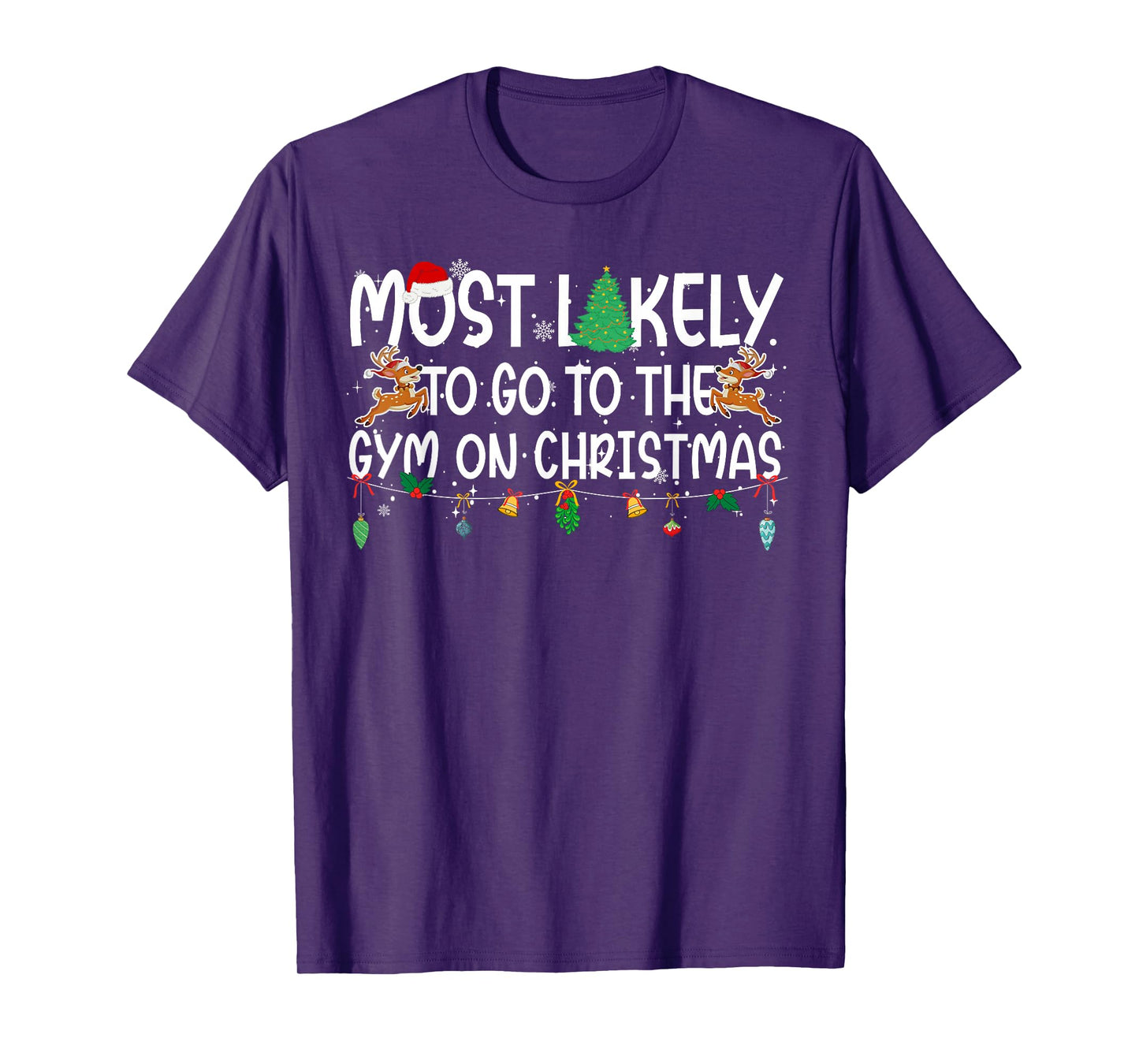 Family Xmas Most Likely to Go to The Gym On Christmas T-Shirt
