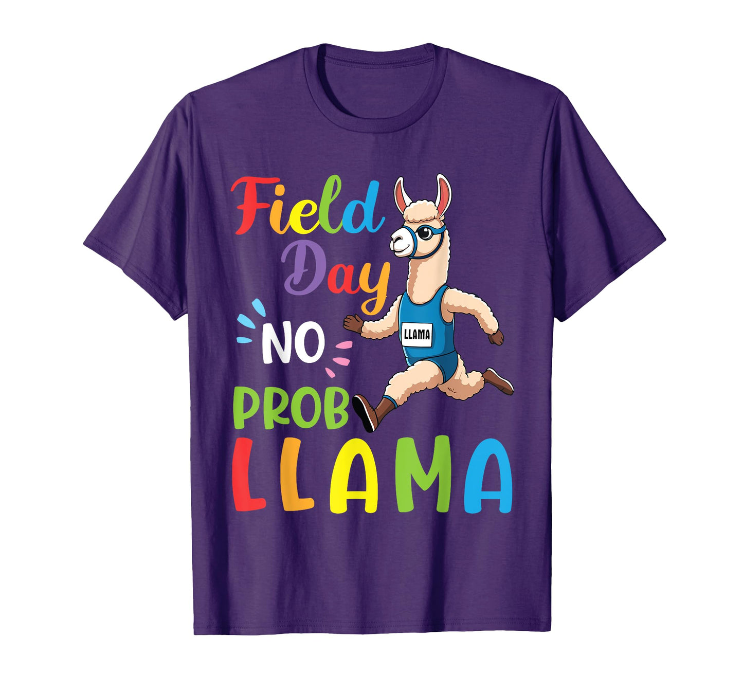 Field Day No Prob Llama Funny Running Llama Sports Problem T-Shirt