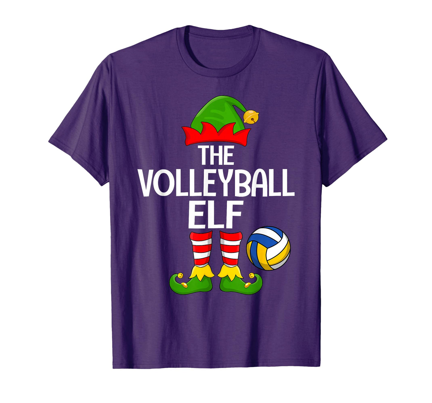 Volleyball Elf Xmas Matching Family Elf Squad Christmas T-Shirt