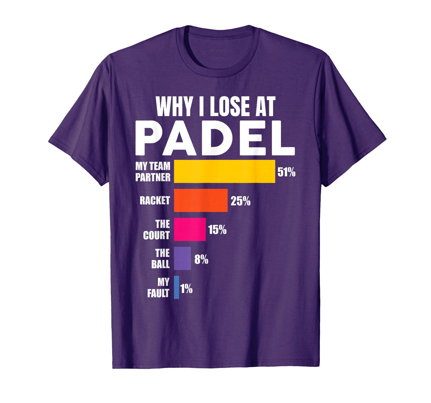 Padel-Shirt Why I Lose at Padel Tennis Funny Men Women T-Shirt