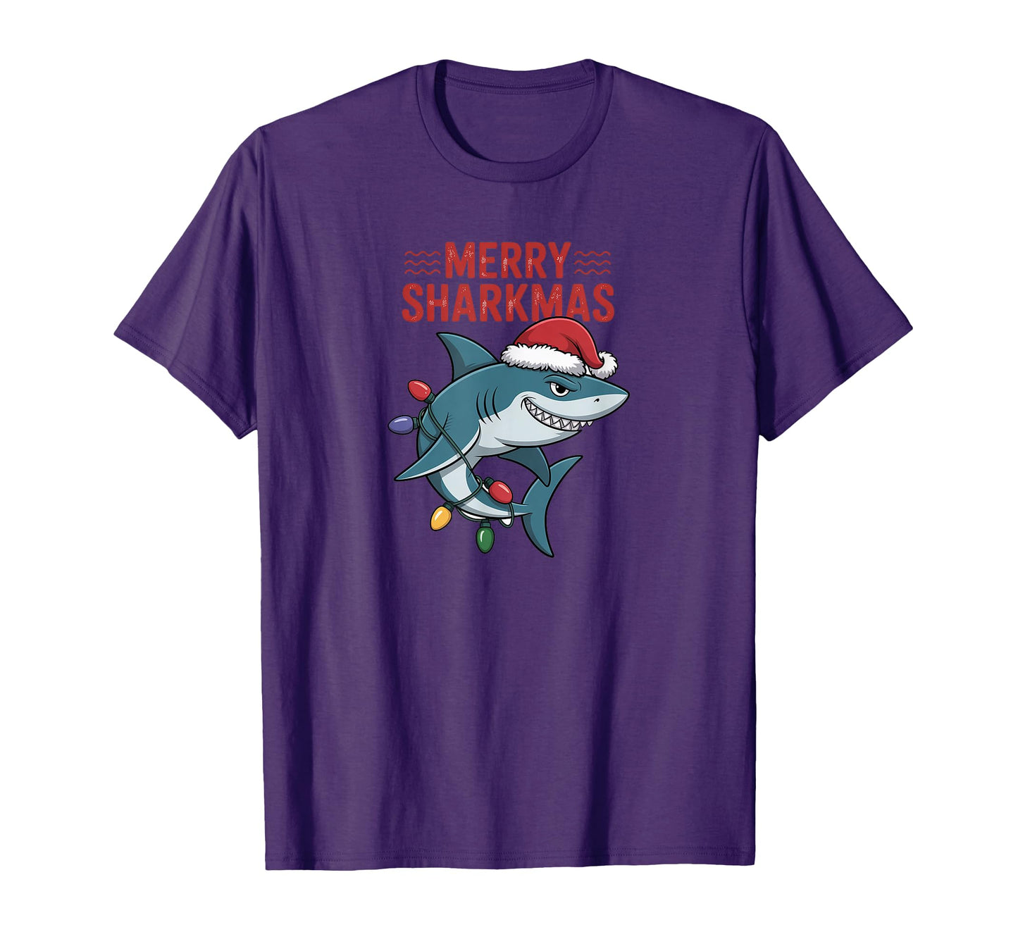 Merry Sharkmas Santa Hat Shark Christmas T-Shirt
