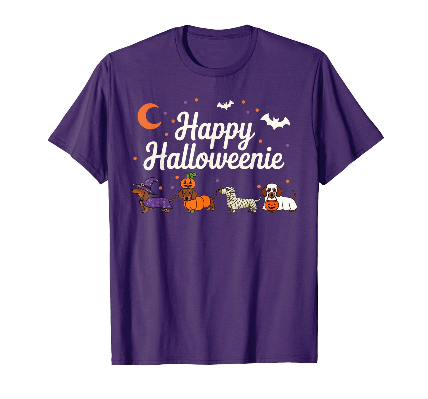 Weiner Dog Witch Happy Halloweenie Cute Halloween Dachshund T-Shirt