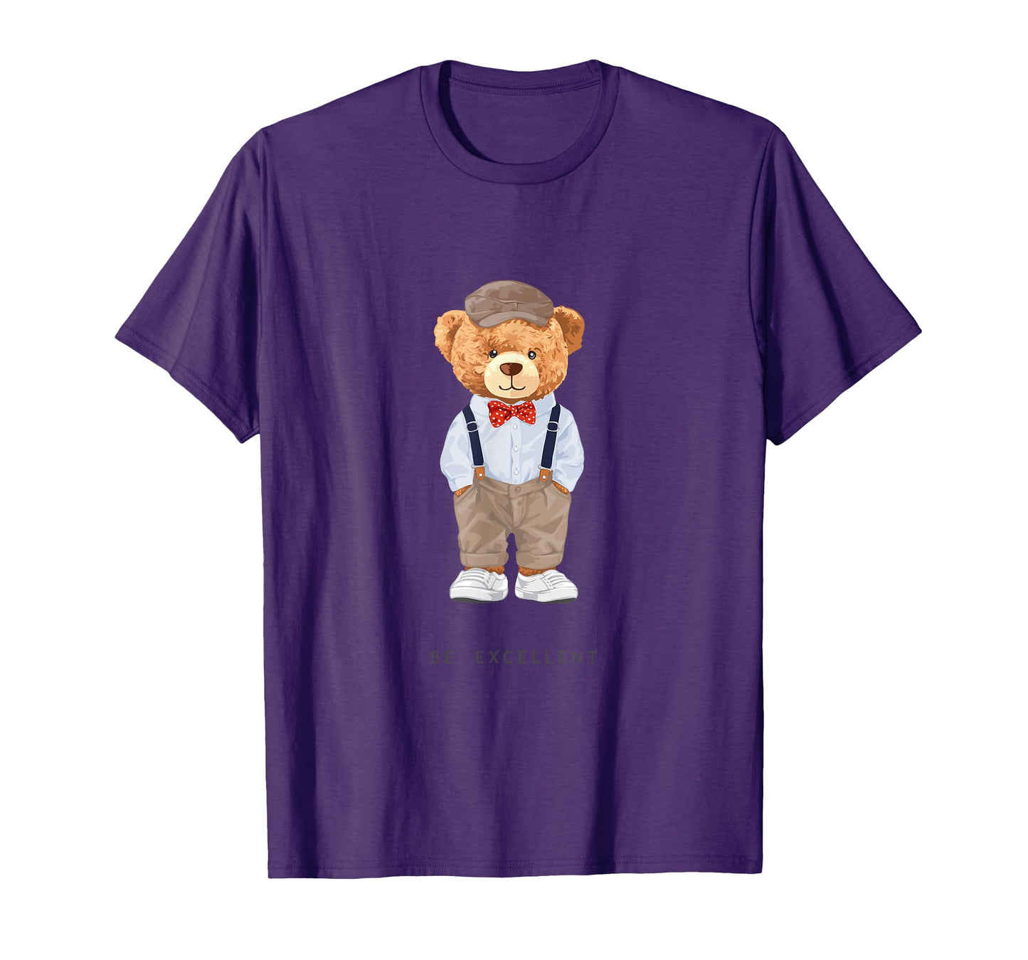 Bahaa's Tee Unisex-Adults, Kids Black Cartoon Teddy Bear T-Shirt