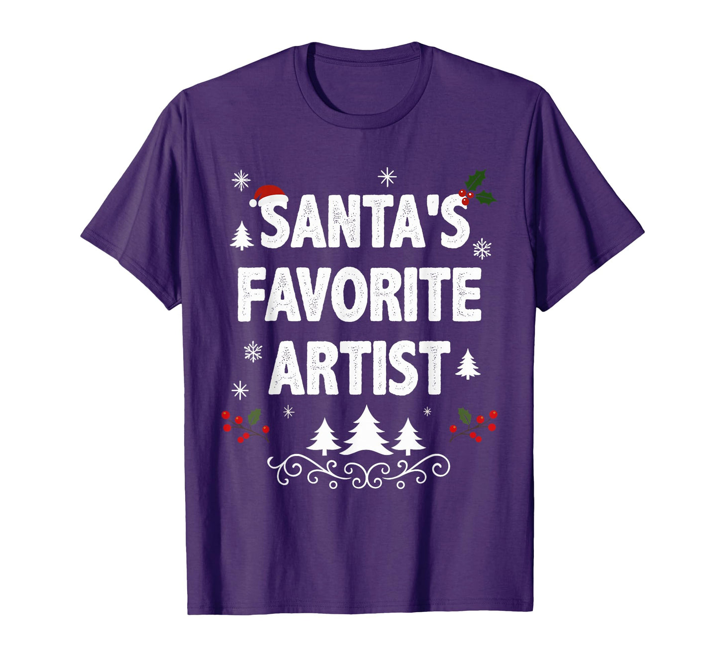 Santa's Favorite Artist Funny Holiday Christmas Pajamas T-Shirt