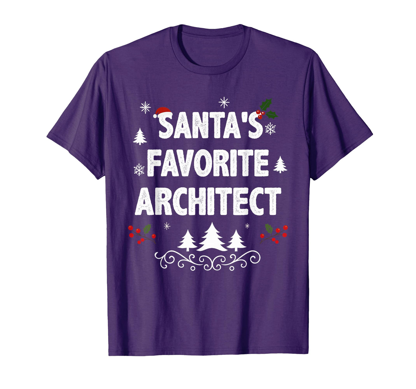 Santa's Favorite Architect Funny Holiday Christmas Pajamas T-Shirt