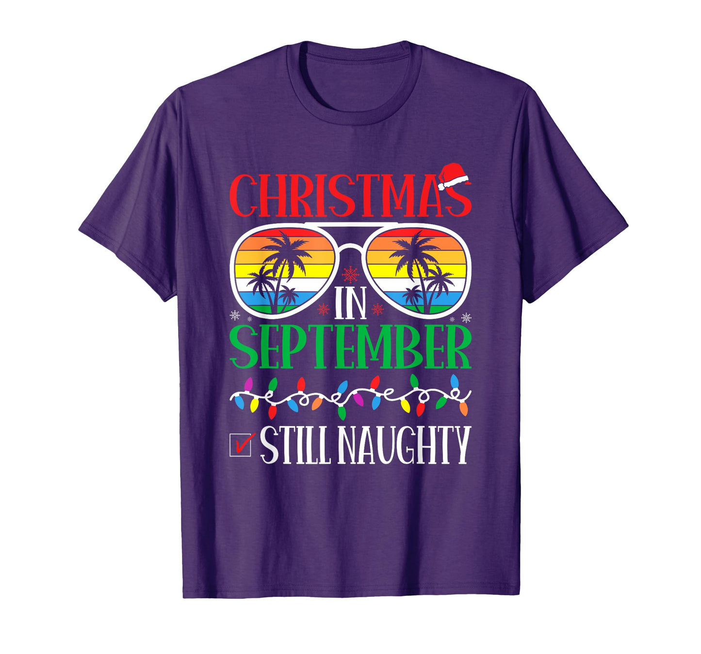 Christmas in September Still NaughtyHawaiian Tropical Santa T-Shirt