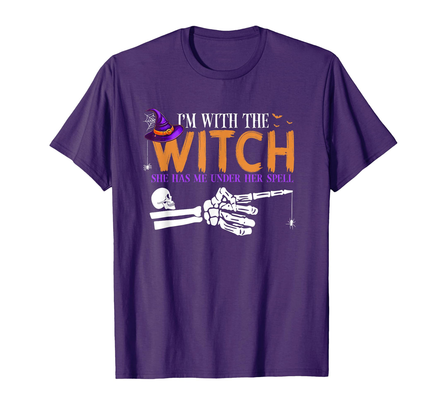 I'm with The Witch Funny Halloween Couple Costume Party T-Shirt