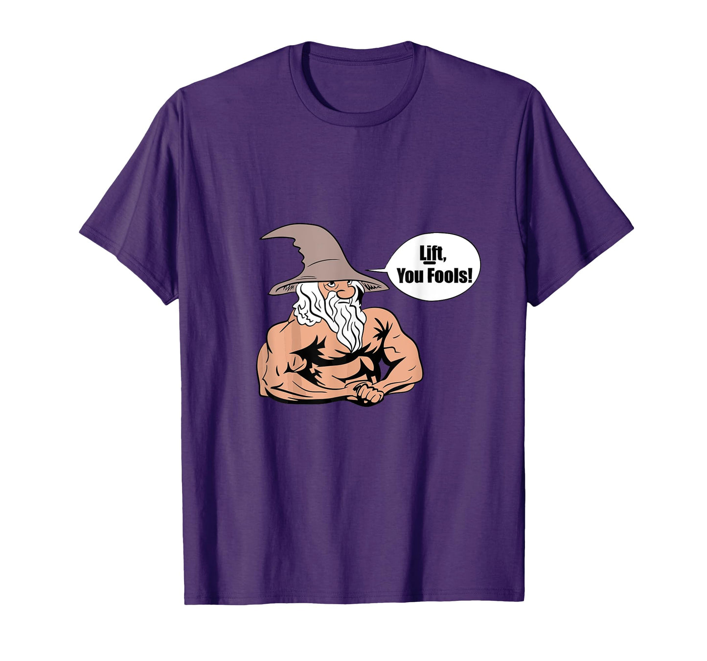 LUS41 Family Gifts Co. Men's Gym T-Shirt, Black, Small, Short Sleeve, Classic Fit, Cotton Blend, Unique Graphic Design, Lift You Fools Wizard Motive