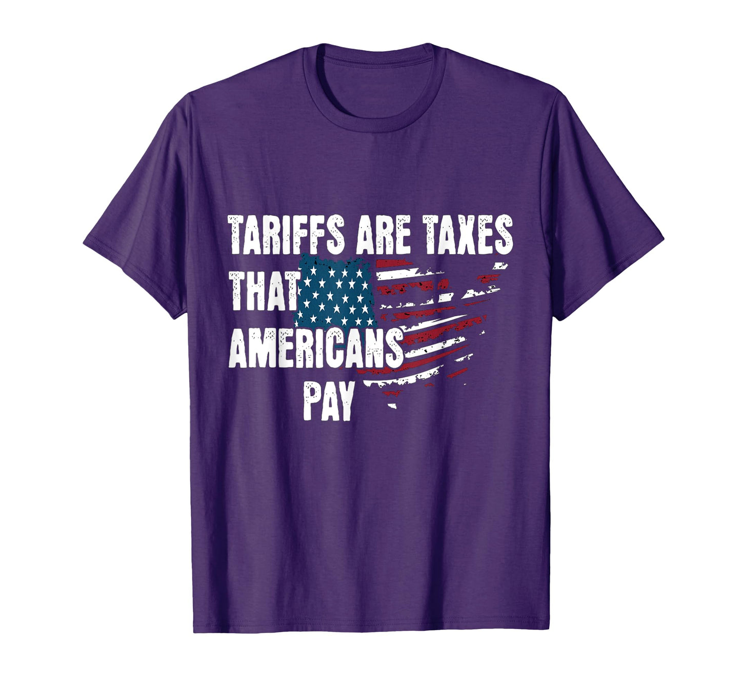 Tariffs are taxes That Americans Pay American Flag Map T-Shirt