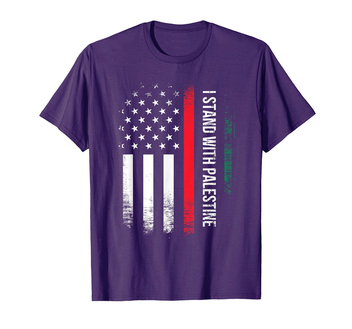 I Stand With Palestine American Flag Arabic Freedom Women Kids Men T-Shirt