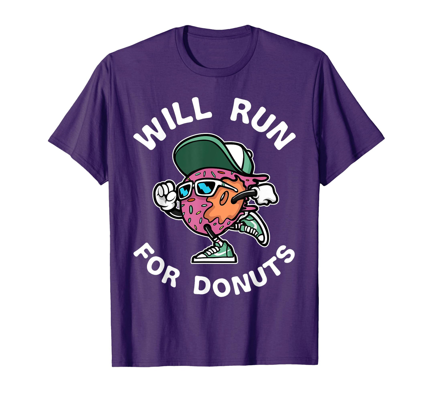 Runner WIll Run For Donuts Funny Runner Marathon Running T-Shirt