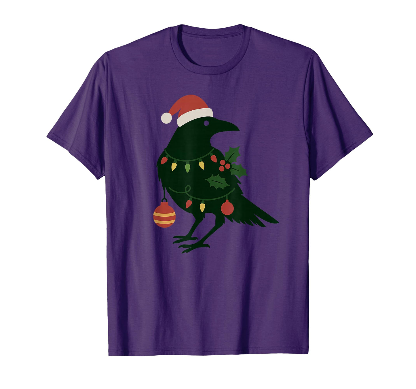 Beautiful Black Crow Raven Bird Christmas Ornament Design T-Shirt