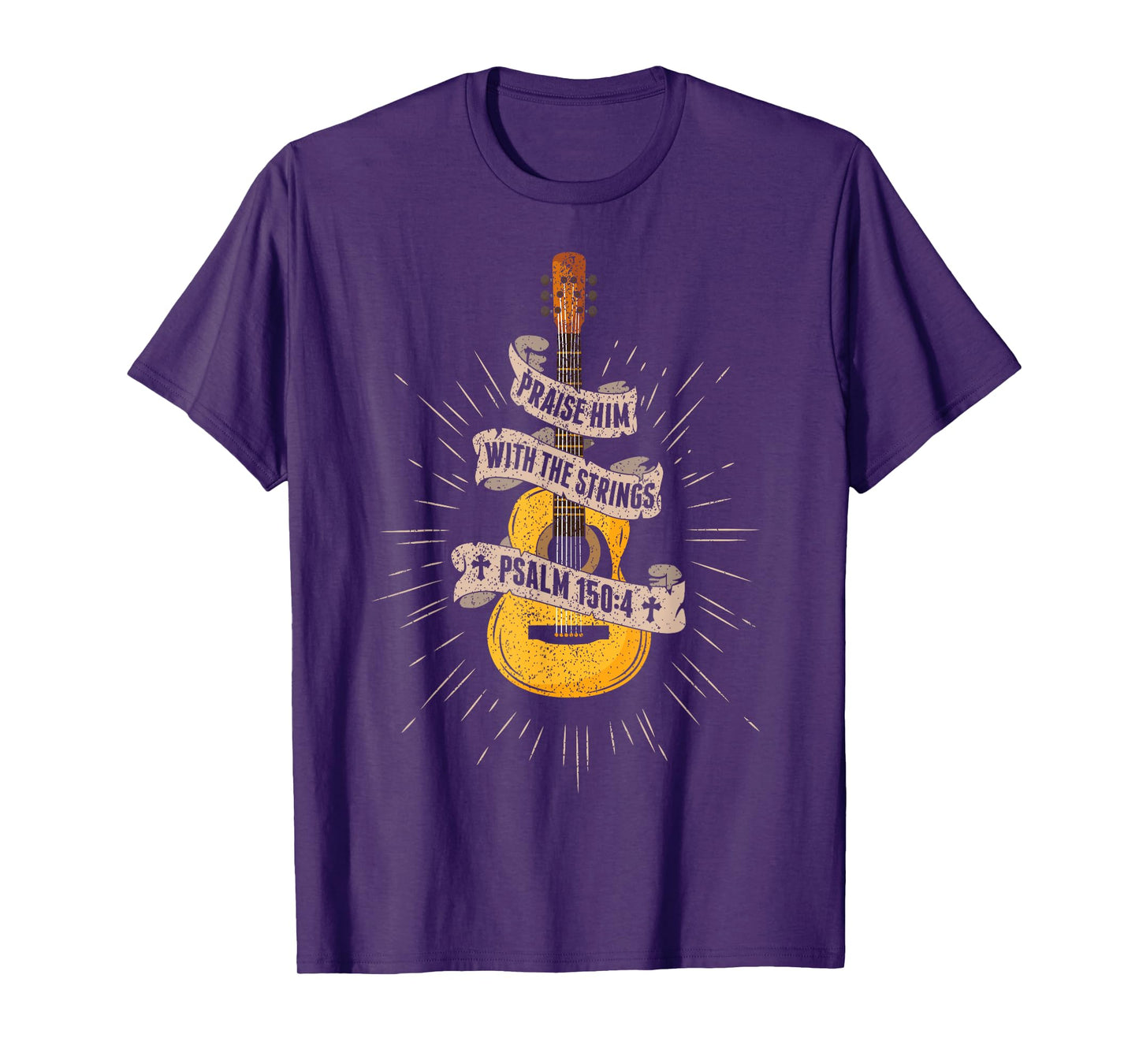 Praise Him With The Strings Jesus Acoustic Guitar Christian T-Shirt