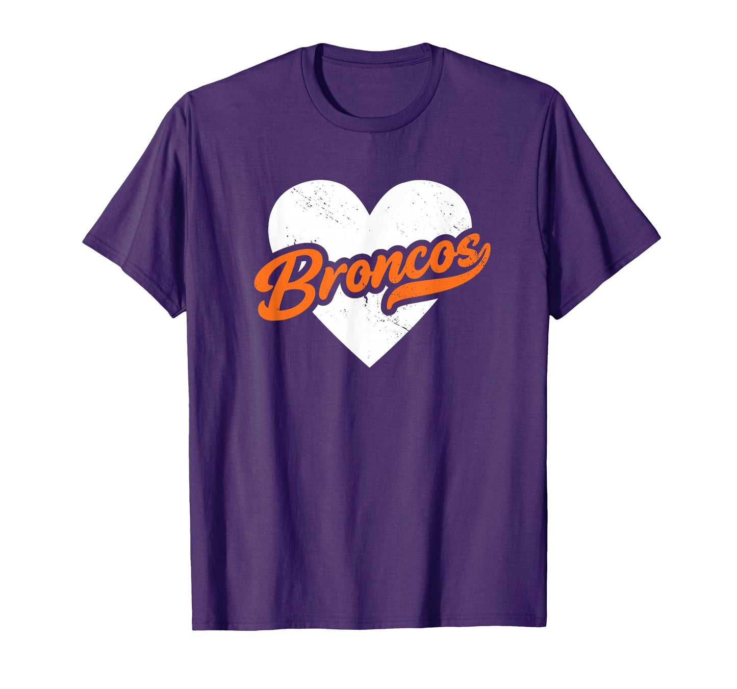 Vintage Broncos High School Go Broncos Pride Heart T-Shirt