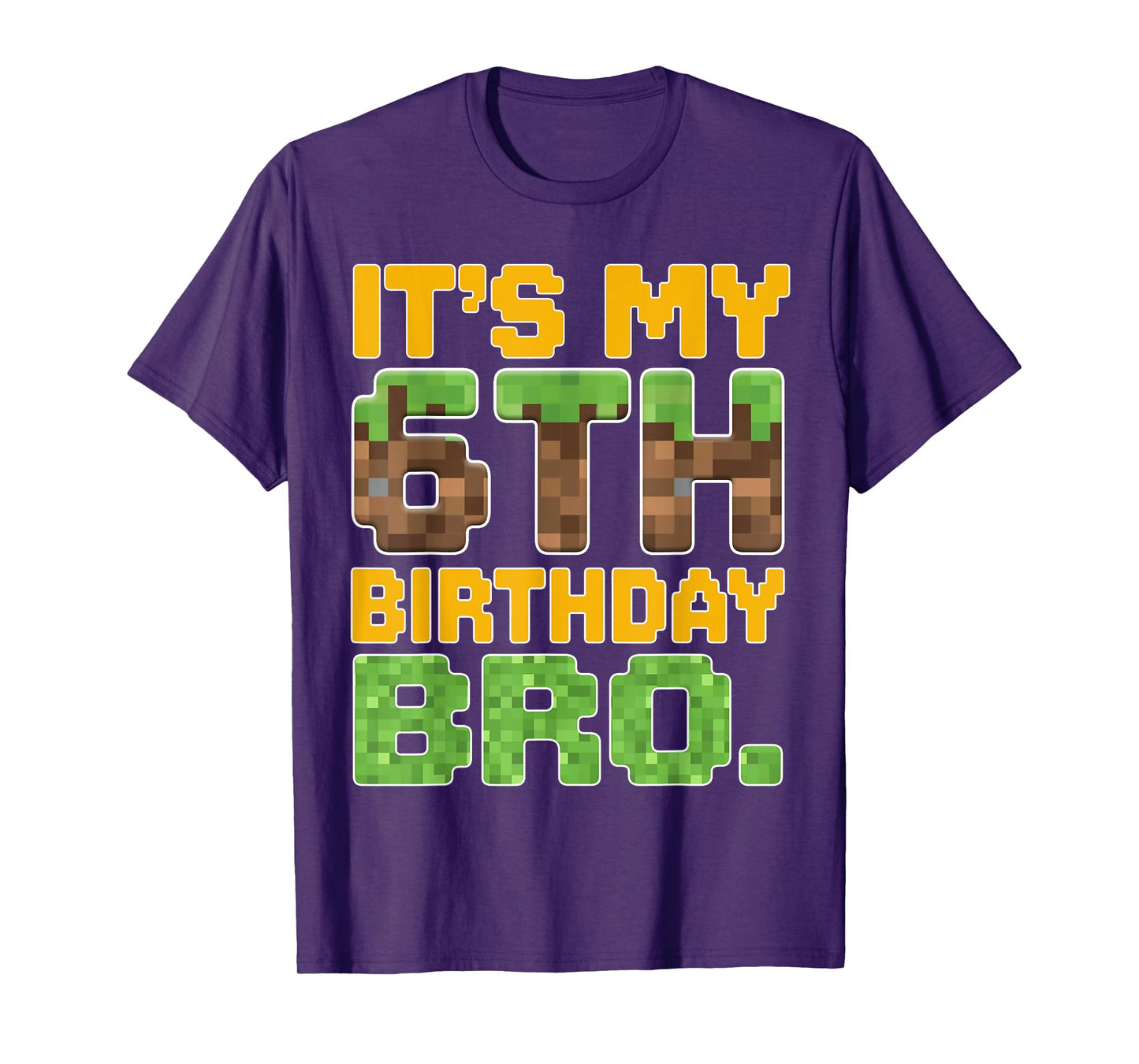 Funny Birthday Boy It's My 6th Birthday Video Game Pixel T-Shirt