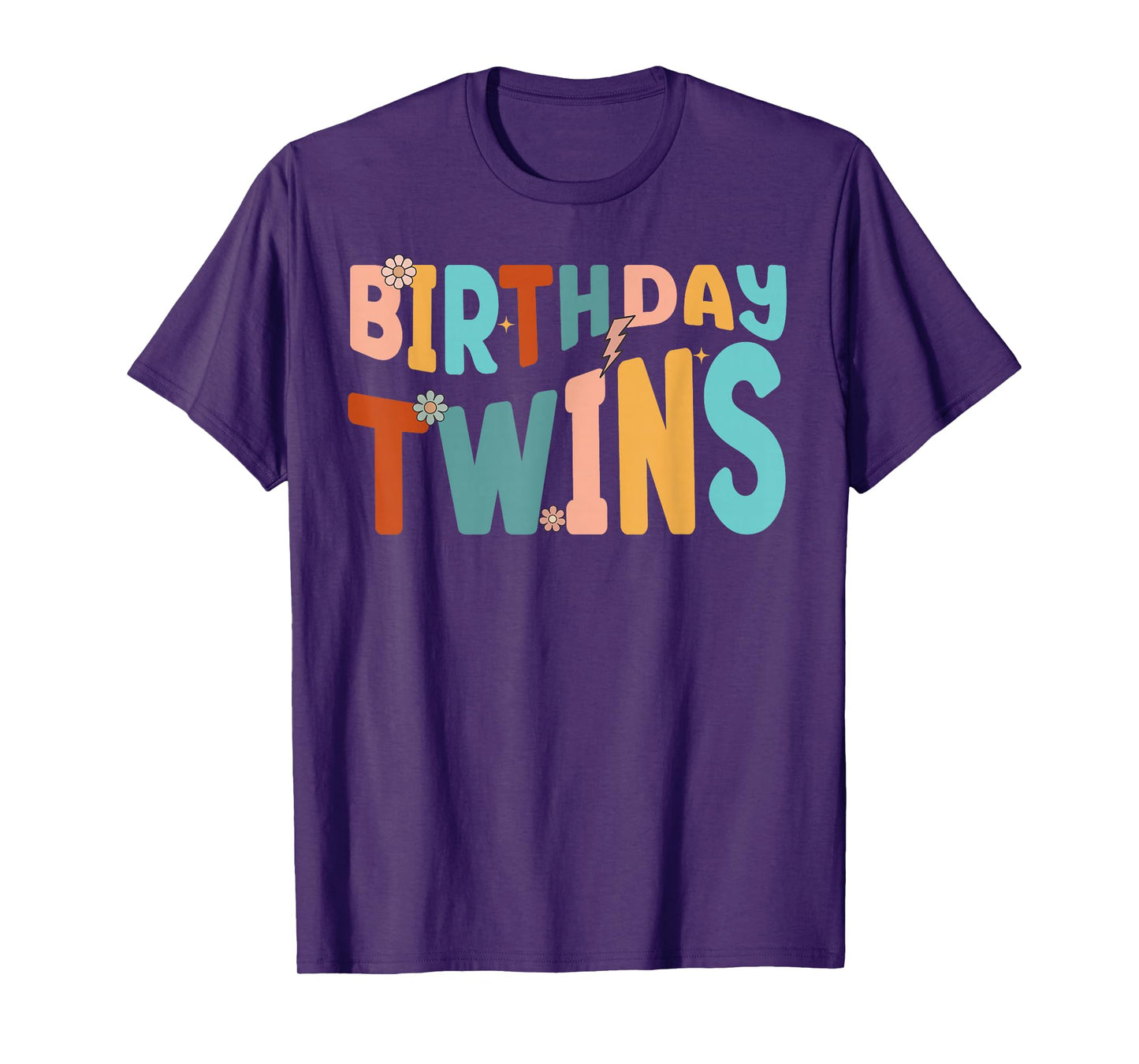 It's Our Birthday Twins Matching Girl's Women's Groovy Retro T-Shirt