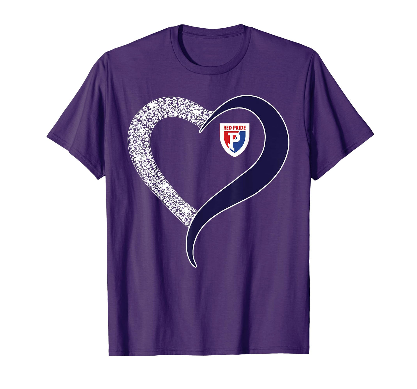 Plainfield Quakers Logo Diamond Heart HS T-Shirt