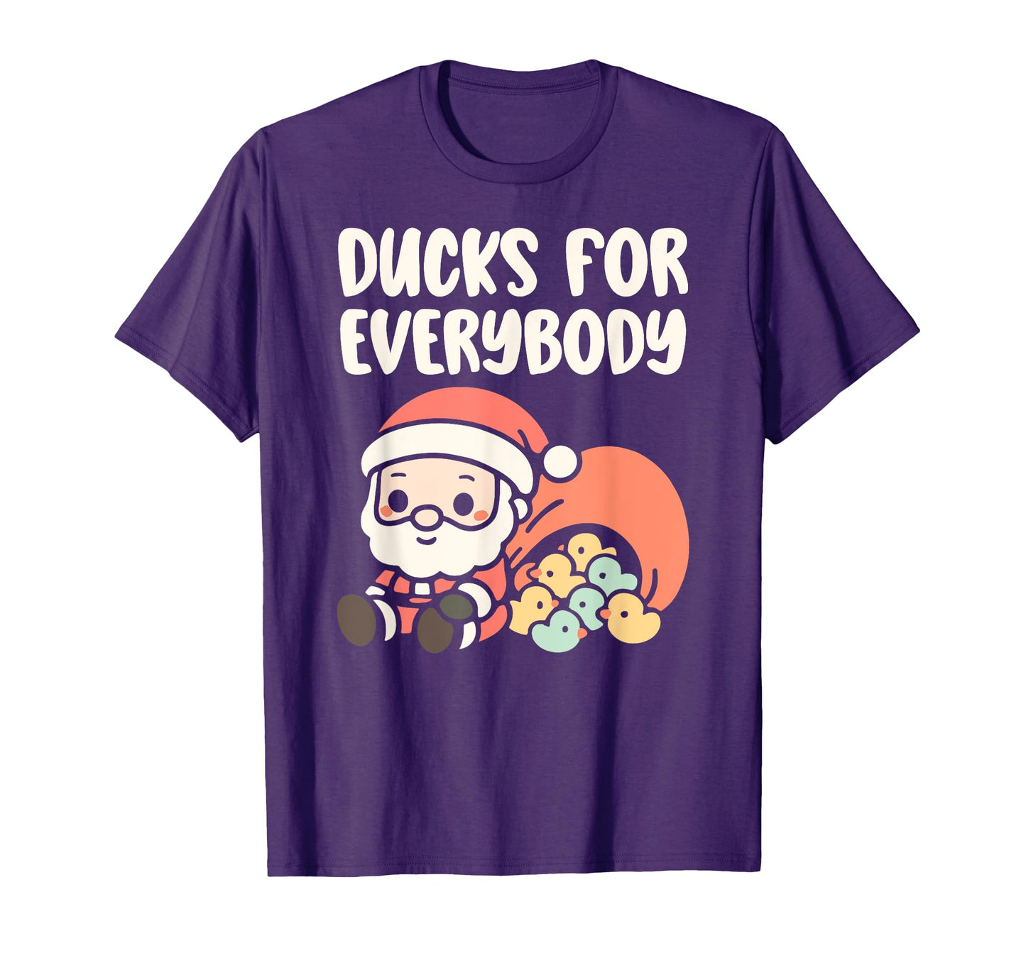 Ducks for Everybody, Kawaii Duck Lover, Cute Santa Claus T-Shirt