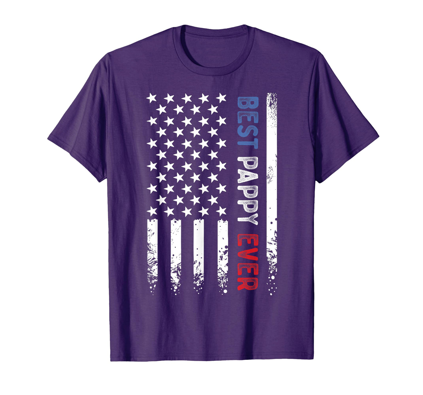 Father's Day Best Pappy Ever American Flag Distressed T-Shirt