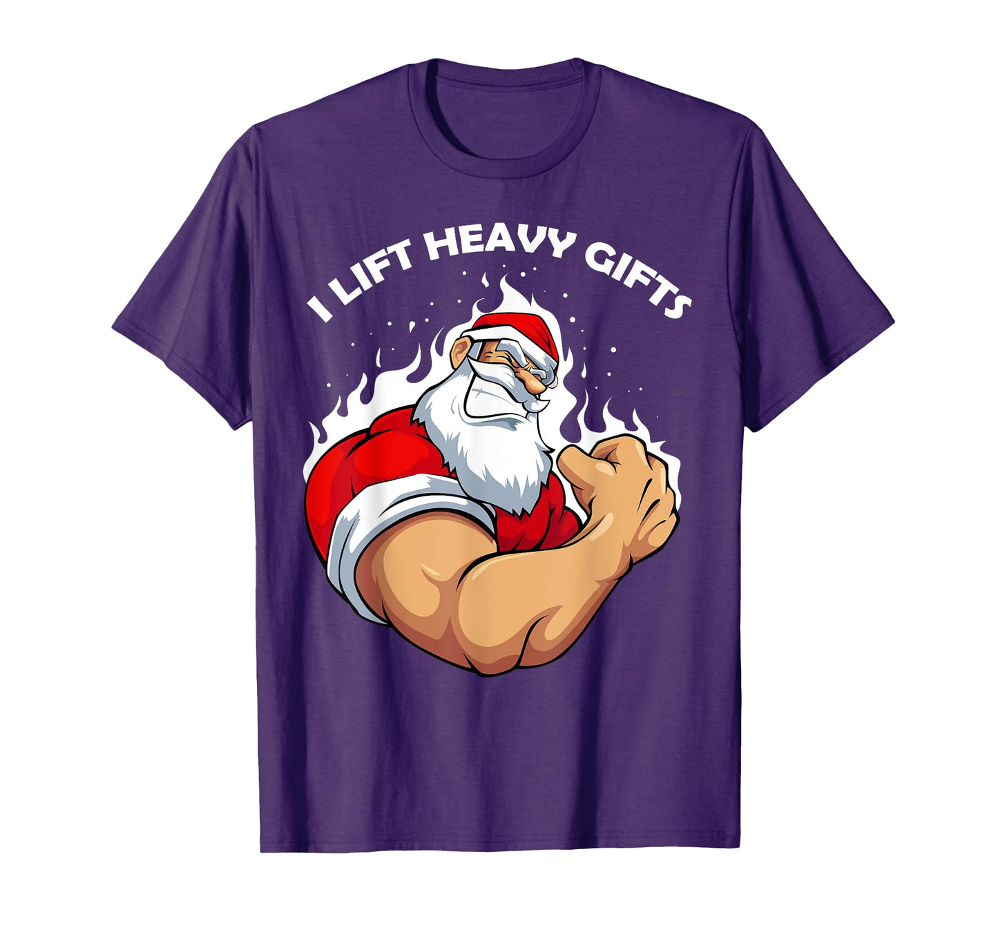 I Lift Heavy s Christmas Cool Santa Bodybuilding Workout T-Shirt