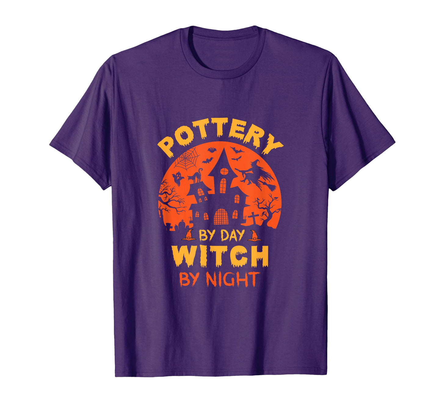 Pottery by Day Witch by Night Funny Halloween T-Shirt