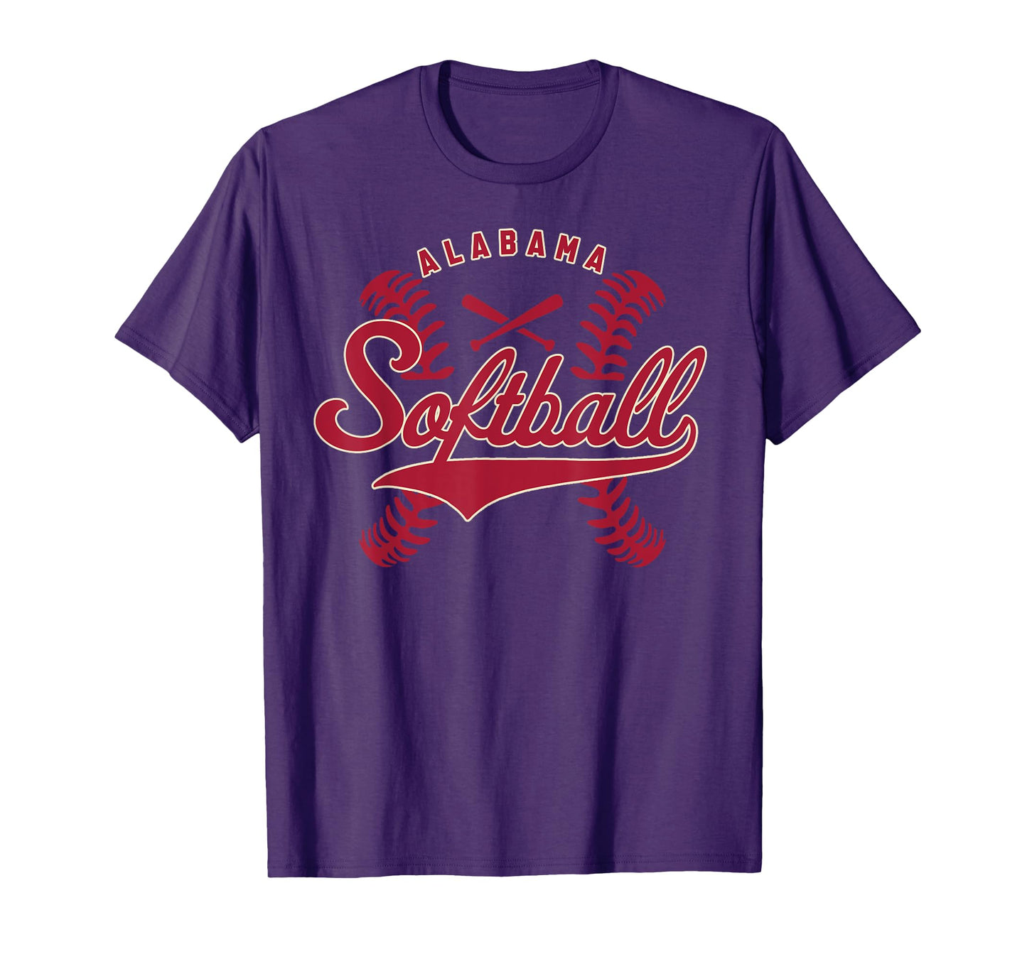 Alabama Softball Vintage Mens Kids Team Retro Softball Fan T-Shirt