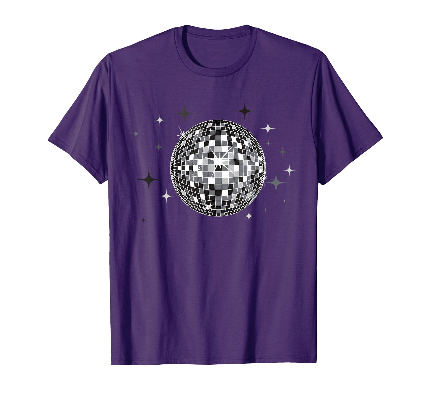 Black and White Disco Ball Club Retro T-Shirt