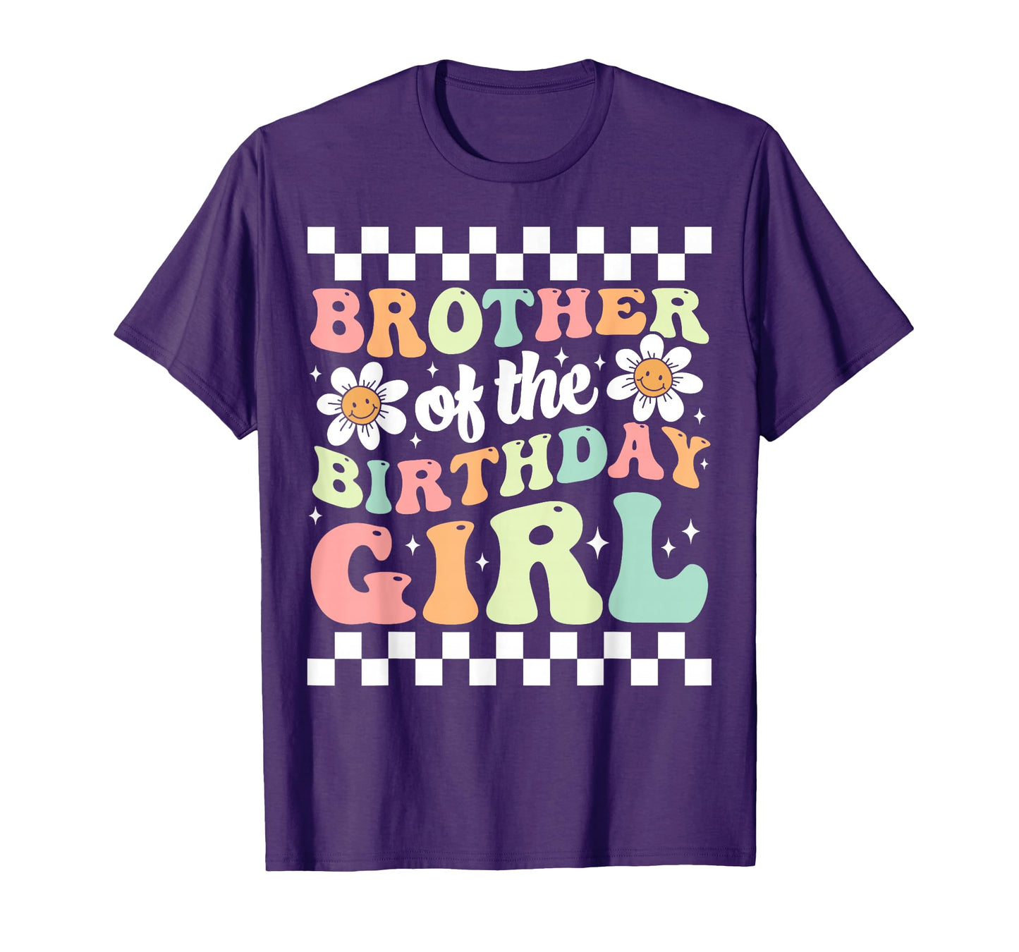 Brother of The Birthday Girl Family Groovy Birthday Party T-Shirt
